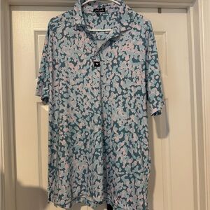 Bad Birdie Blue and Pink Camo Polo